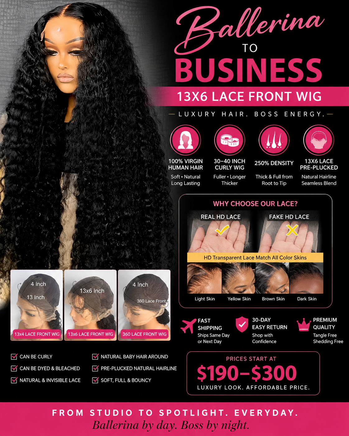 30-40 Inch Human Hair Wig